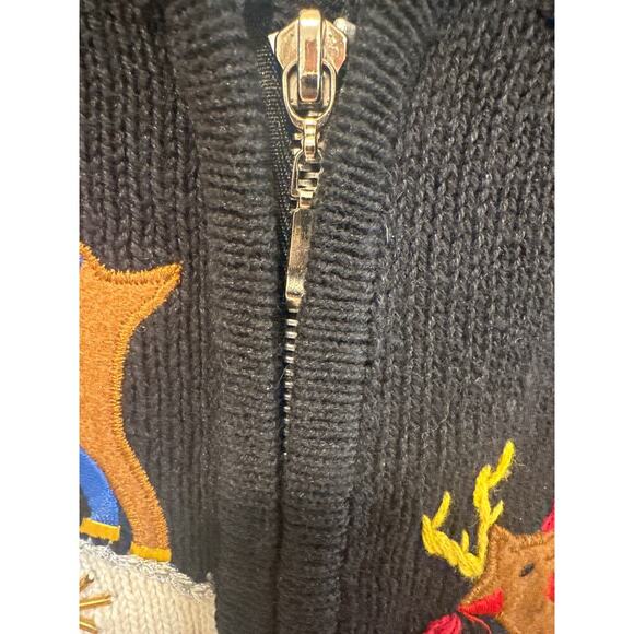 Vintage Santa Christmas vest embellished 90’s ugly holiday beaded cotton ramie - Picture 4 of 7